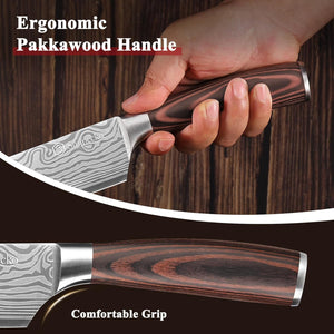 Premium 5-Piece Kitchen Knife Set - Sharp High-Carbon Stainless Steel Knives