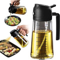 2-in-1 Oil Sprayer and Dispenser Bottle - Mess-Free Kitchen Oil Control